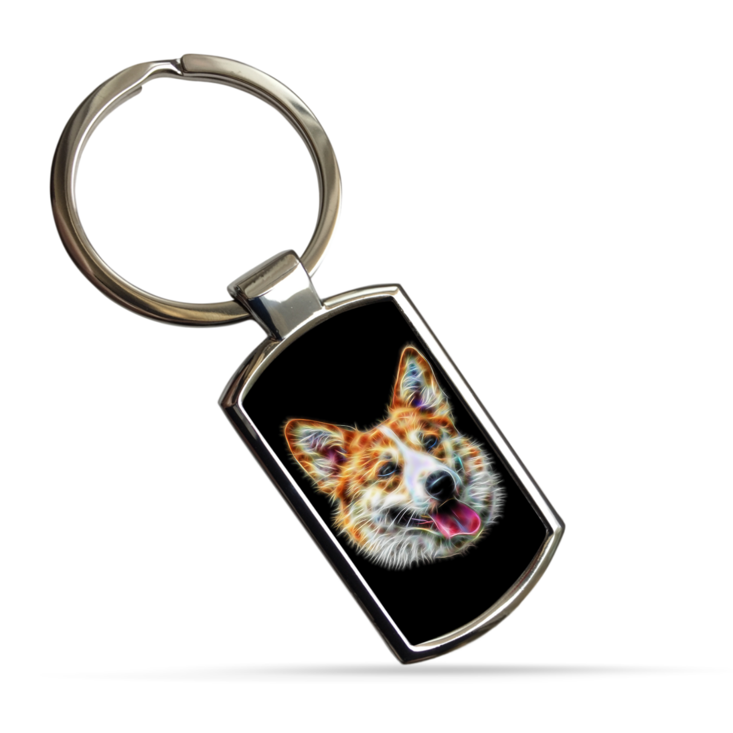 Corgi Metal Rectangle Keyring