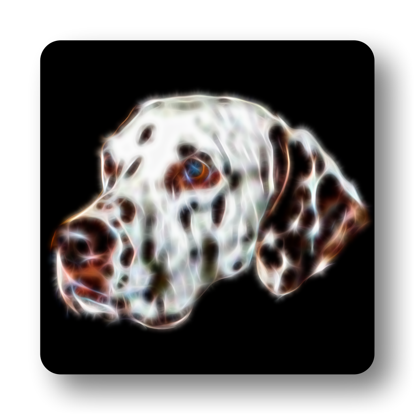 Dalmatian - Liver spotted Dalmatian Coaster Fractal Art Design