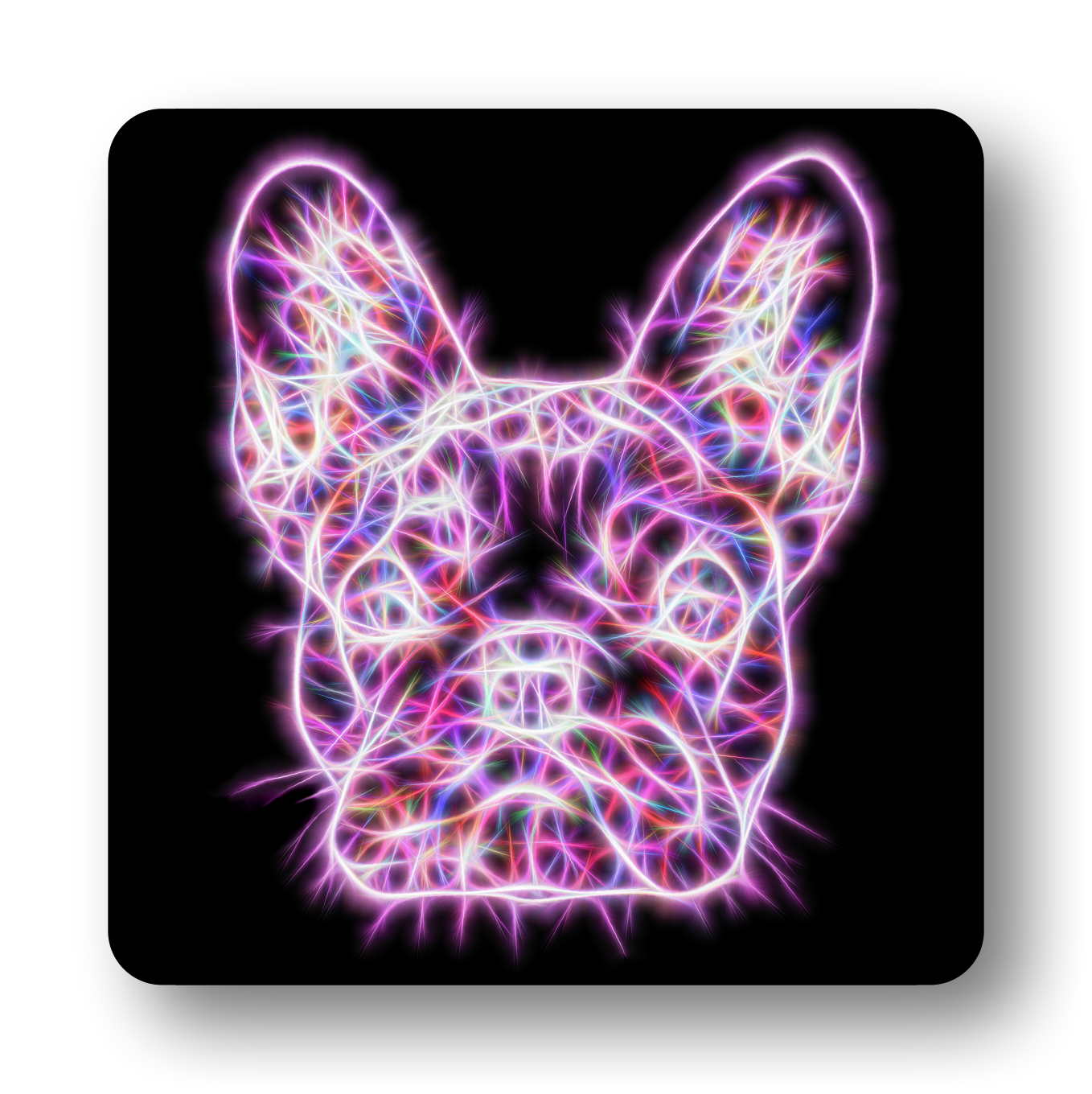 French Bulldog Coaster with Fractal Art Design