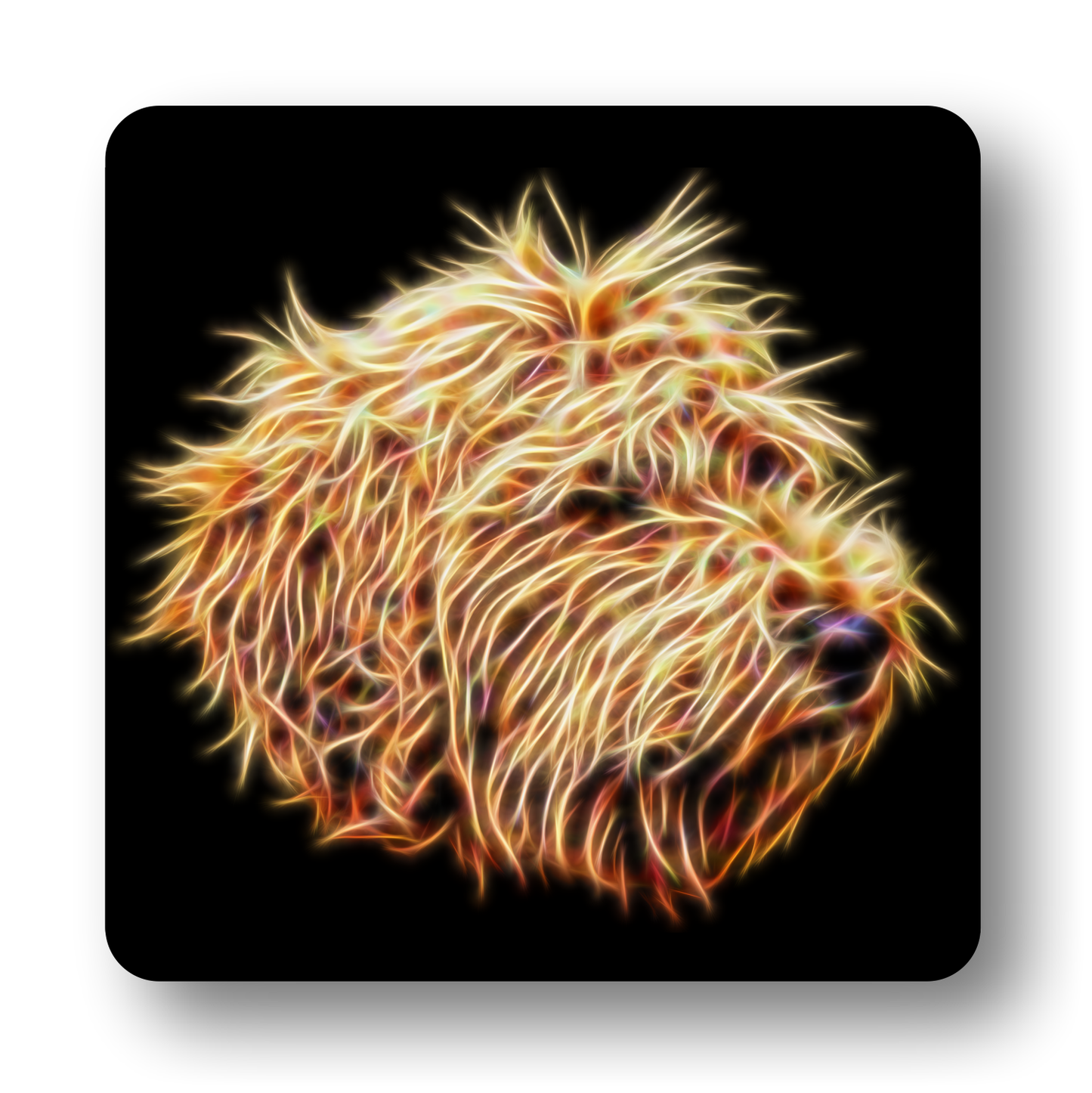Goldendoodle #1 Coaster Fractal Art Design