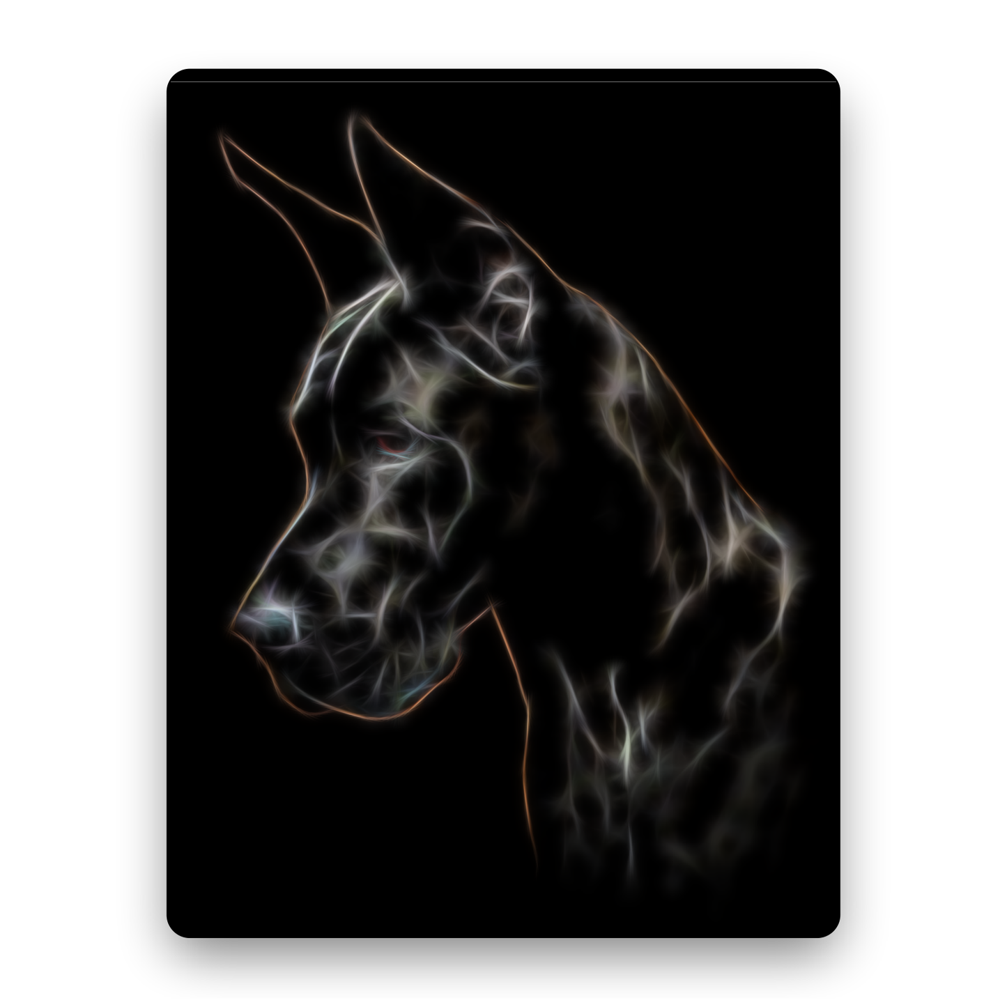 Great Dane Metal Wall Plaque Fractal Art Design #1