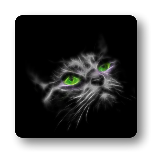 Cat Coaster with Fractal Art Design