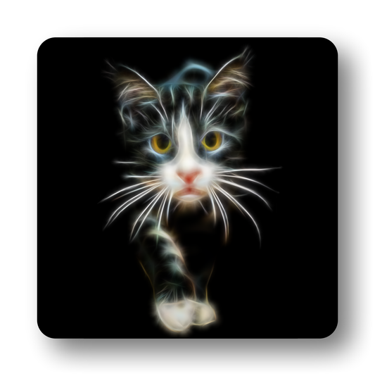 Cat Coaster with Fractal Art Design