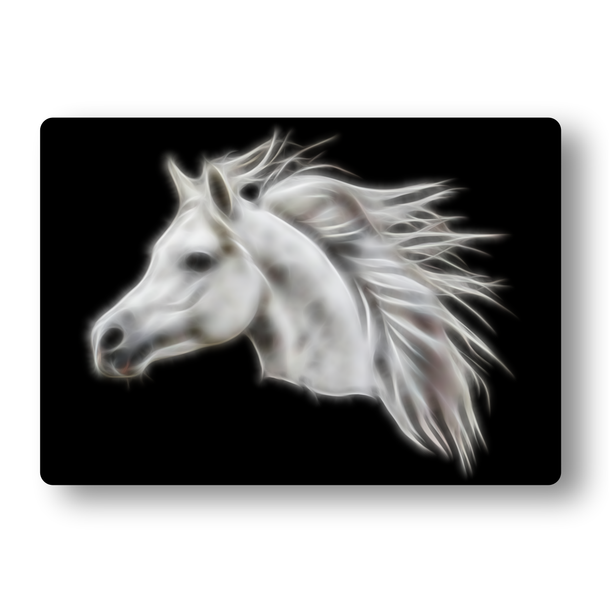 Grey Horse Metal Wall Plaque