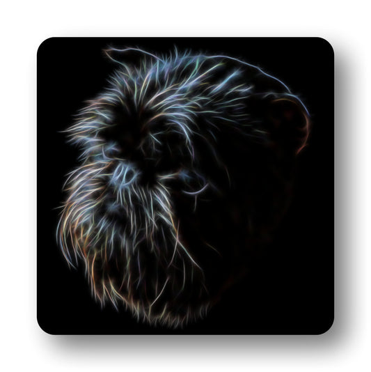 Affenpinscher Coasters with Fractal Art Design