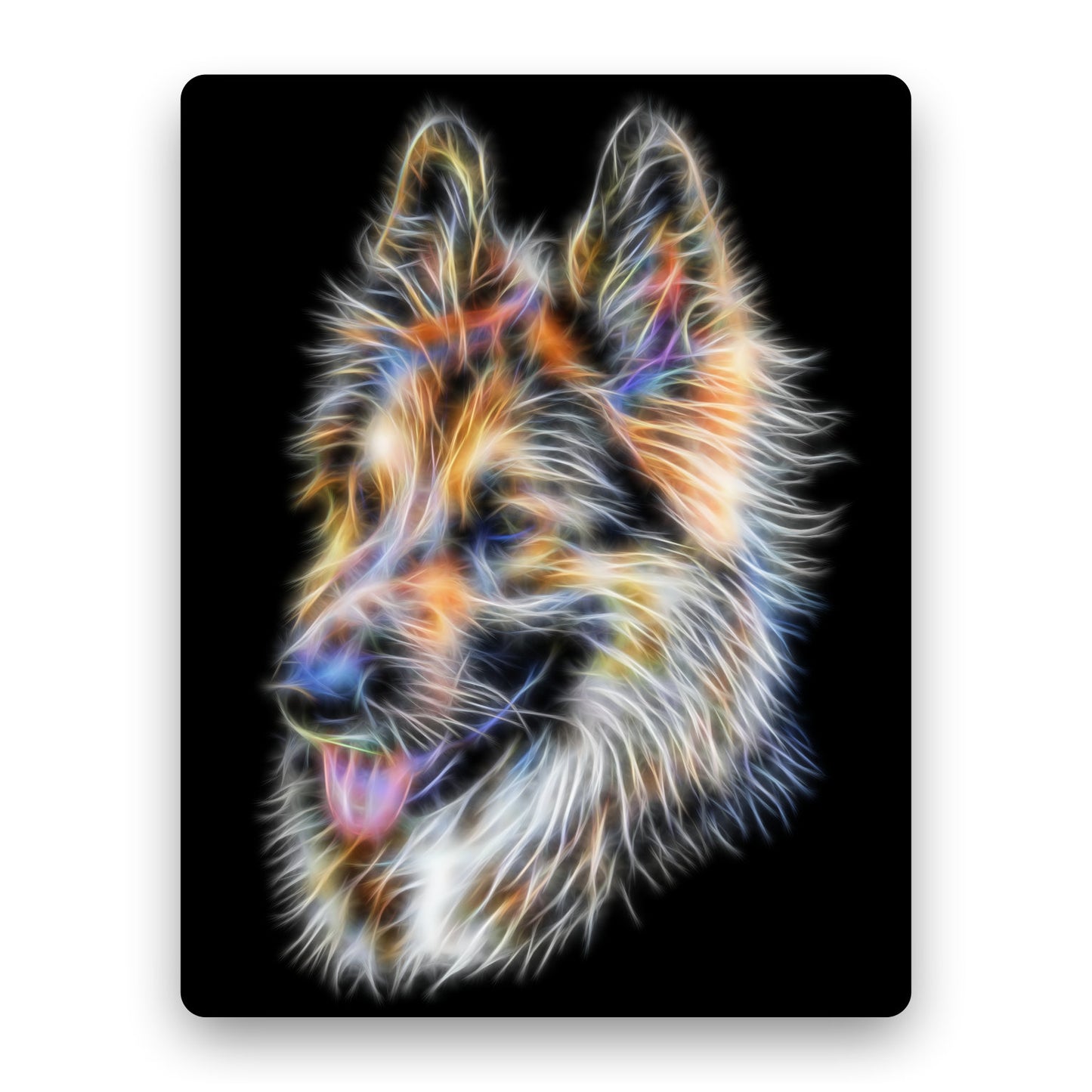 Long Haired German Shepherd Metal Wall Plaque. Also available as Mouse Pad, Keychain or Coaster.