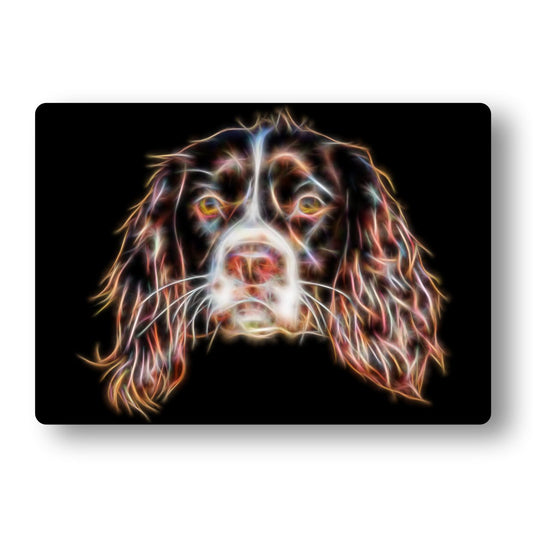 Springer Spaniel Aluminium Metal Wall Plaque with Stunning Fractal Art Design.