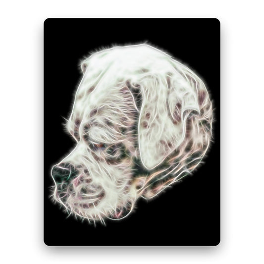 White Boxer Dog Metal Wall Plaque with Stunning Fractal Art Design