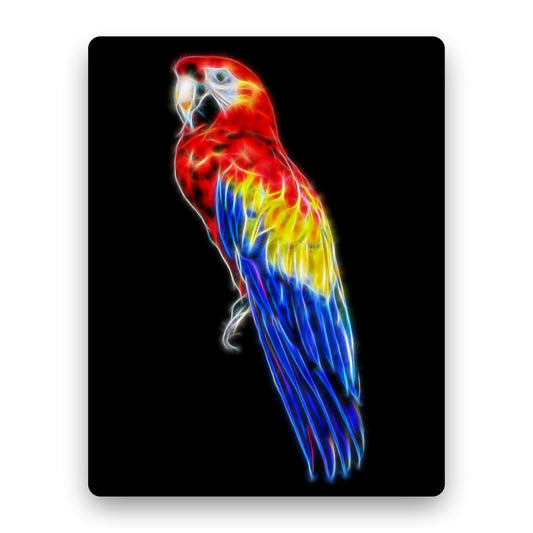 Scarlet Macaw Parrot Metal Wall Plaque