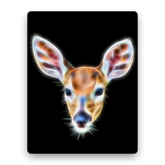 Deer Metal Wall Plaque with Stunning Fractal Art Design.