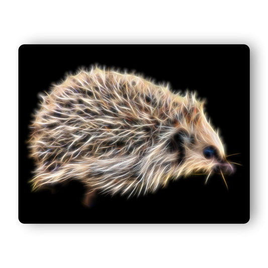 Hedgehog Metal Wall Plaque with Stunning Fractal Art Design