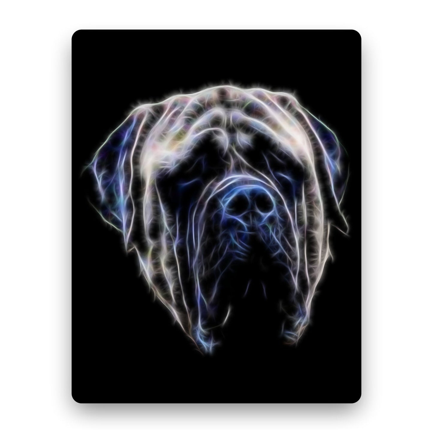 English Mastiff Fractal Art Aluminium Metal Wall Plaque