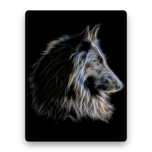 Belgian Shepherd Groenendael Metal Wall Plaque with Stunning Fractal Art Design