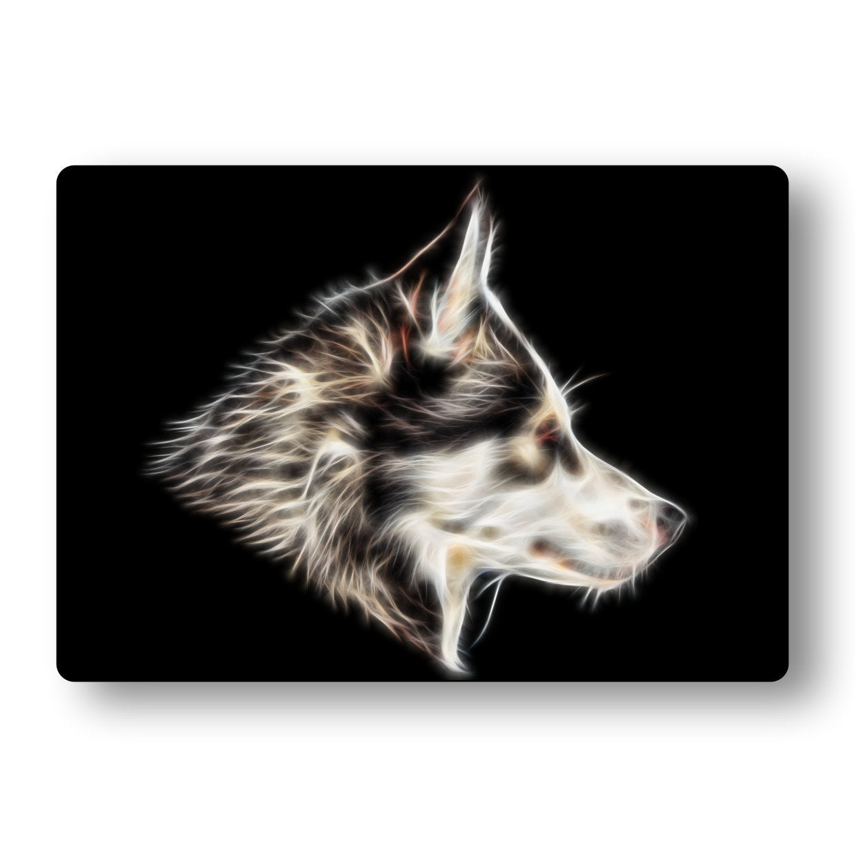 Husky Aluminium Metal Wall Plaque with Stunning Fractal Art Design.
