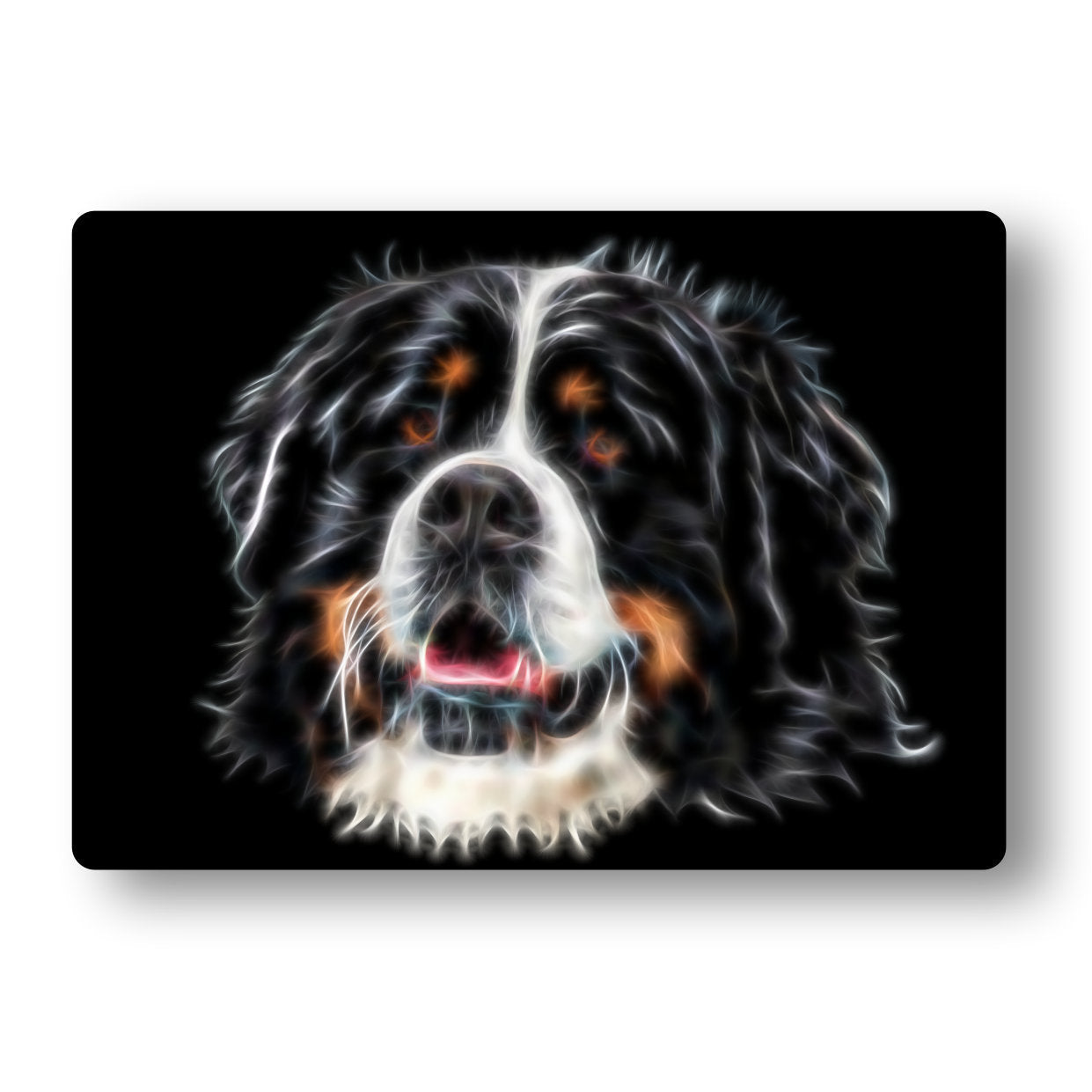 Bernese Mountain Dog Fractal Art Aluminium Metal Wall Plaque