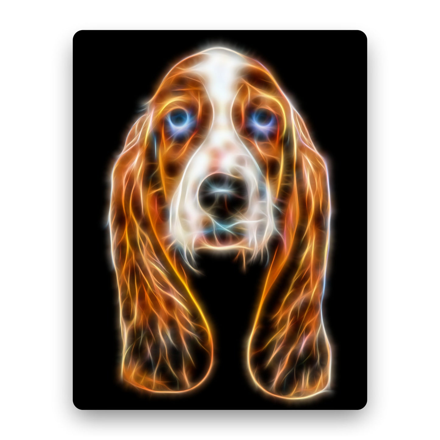 Basset Hound Fractal Art Aluminium Metal Wall Plaque