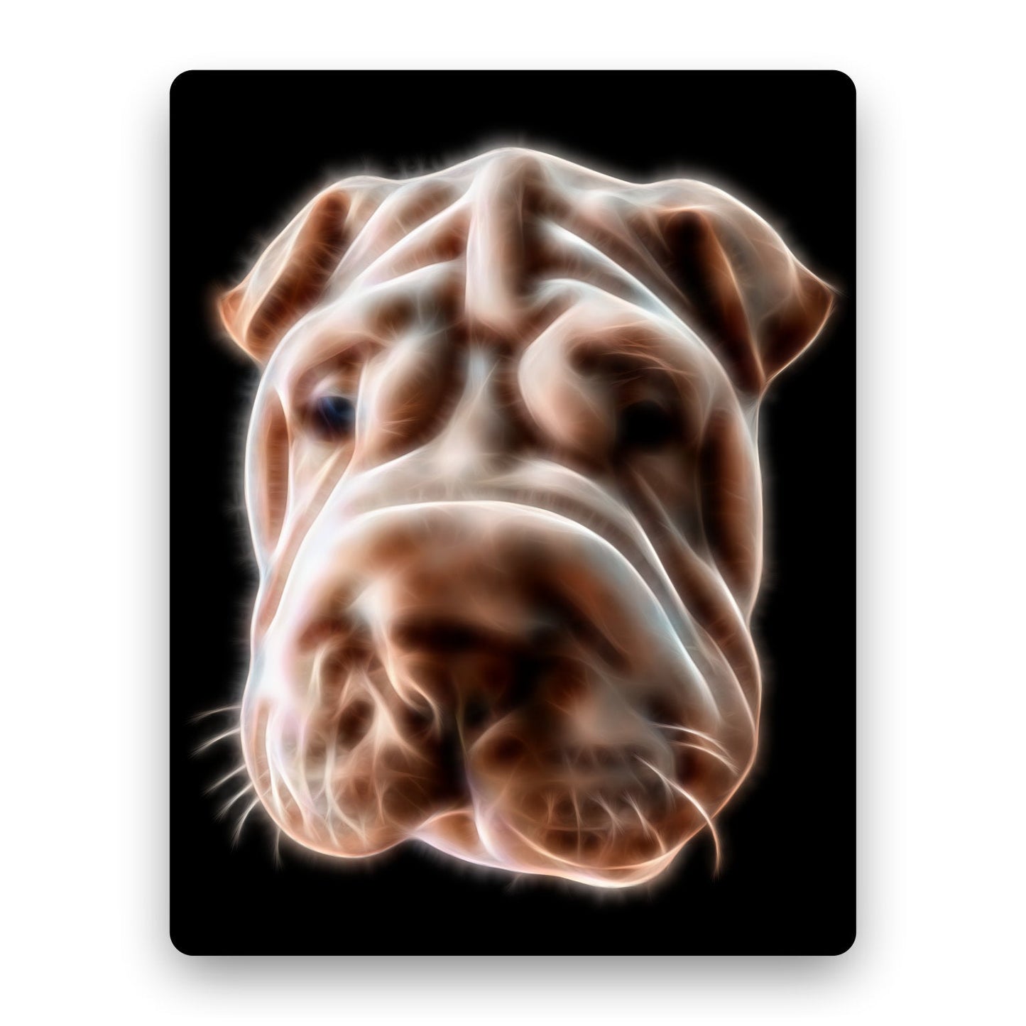 Shar Pei Metal Wall Plaque with Stunning Fractal Art Design. Also available as Mouse Pad,, Keychain, or Coaster.