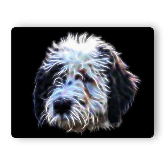 Sheepadoodle Metal Wall Plaque with Stunning Fractal Art Design. Also available as Mouse Pad, Keychain or Coaster.