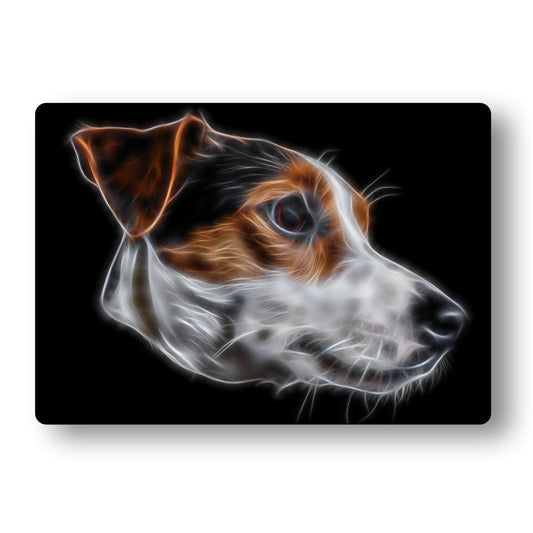Jack Russell Metal Wall Plaque with Stunning Fractal Art Design.