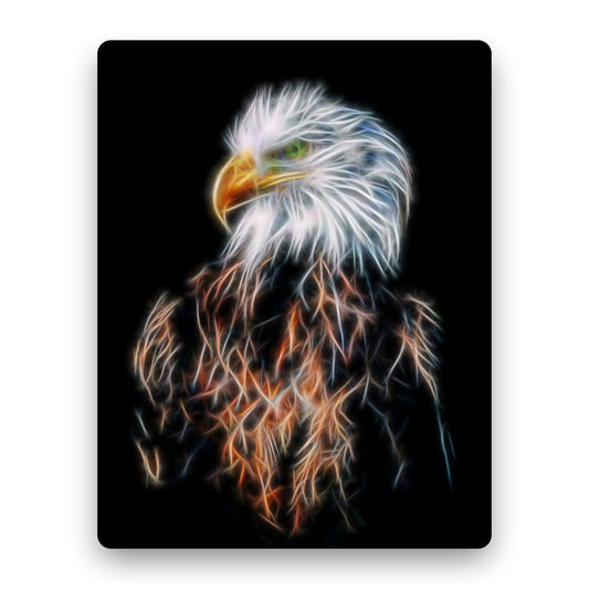 Bold Eagle Fractal Art Aluminium Metal Wall Plaque