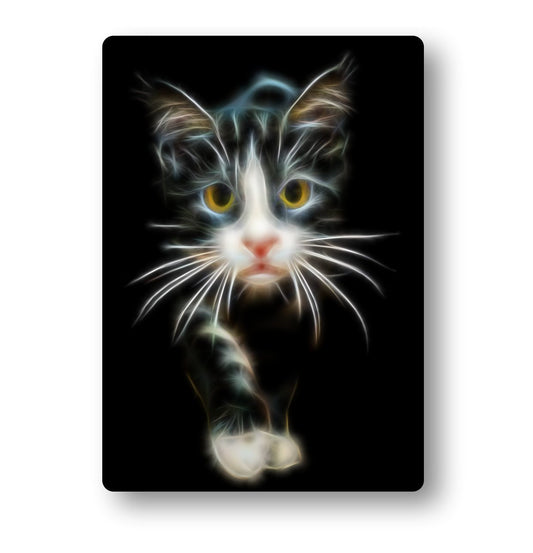 Grey Tabby Cat Aluminium Metal Wall Plaque