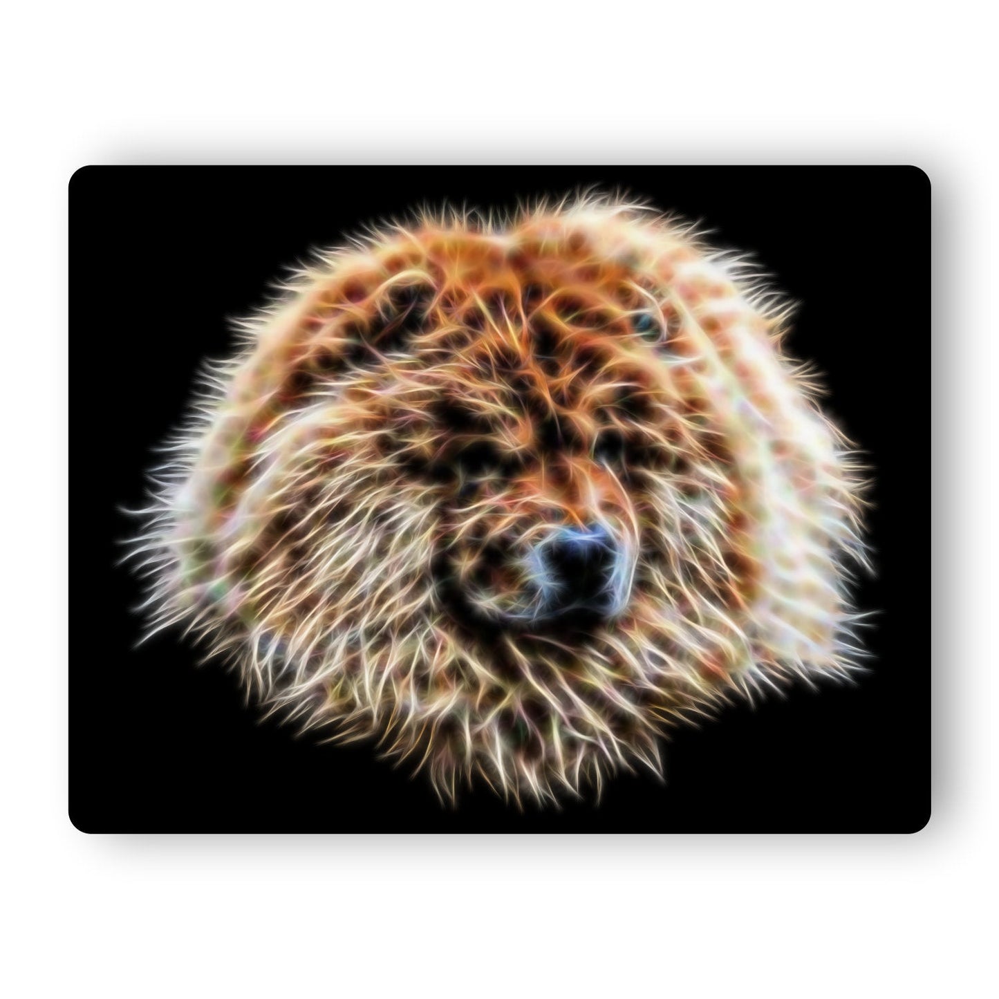 Red Chow Chow Metal Wall Plaque with Stunning Fractal Art Design, Perfect Chow Chow Owner Gift.