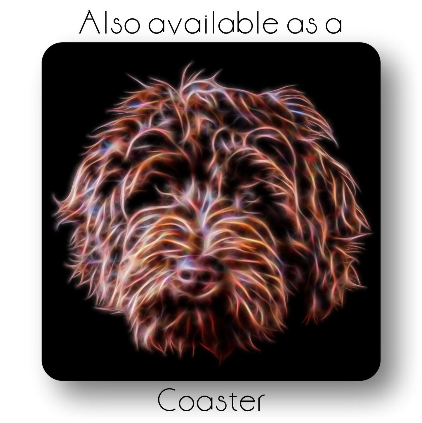 Chocolate Labradoodle Metal Wall Plaque. Also available as Keychain or Coaster.