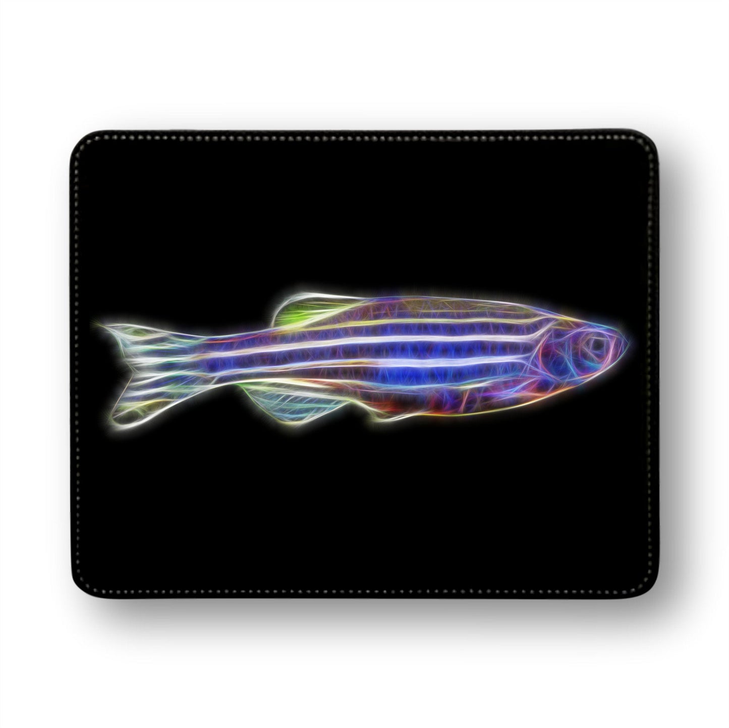 Zebra Danios Fish Metal Wall Plaque with Stunning Fractal Art Design. Also available as Mouse Pad, Keychain or Coaster.
