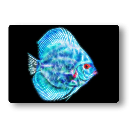 Discus Fish Metal Wall Plaque with Stunning Fractal Art Designs