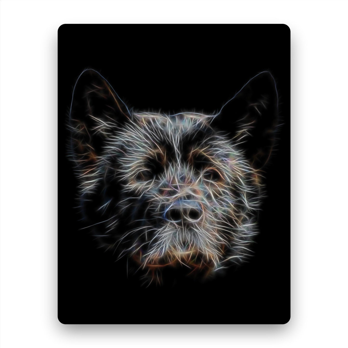 American Akita Fractal Art Metal Wall Plaque