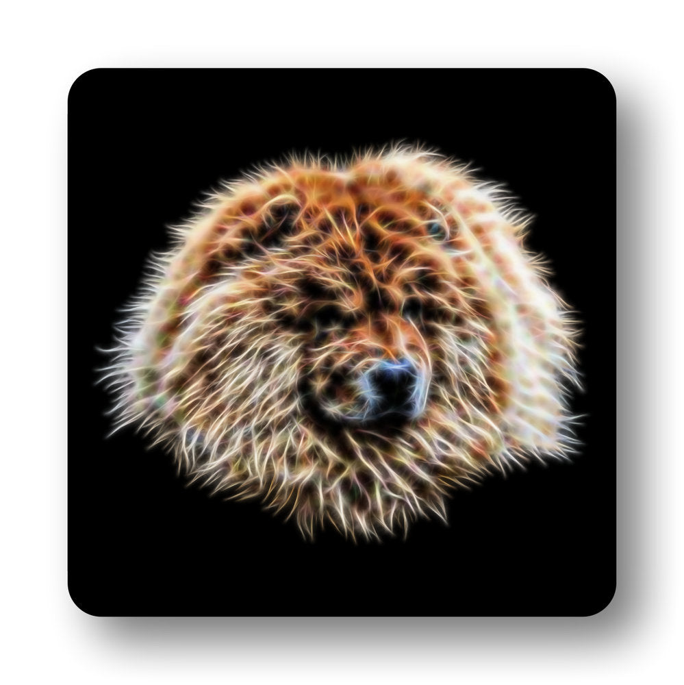 Chow Chow Coasters, Set of 2, with Stunning Fractal Art Design.