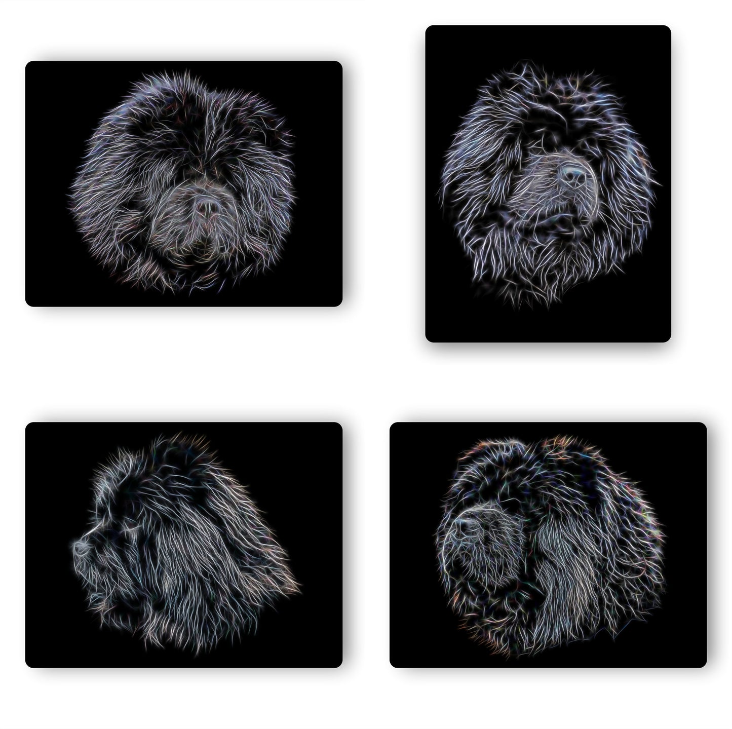 Black Chow Chow Metal Wall Plaque with Stunning Fractal Art Design, Perfect Chow Chow Owner or Dog Lover Gift.