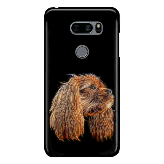 Ruby King Charles Spaniel Phone Cases with Stunning Fractal Art Design. For Samsung or iPhone.