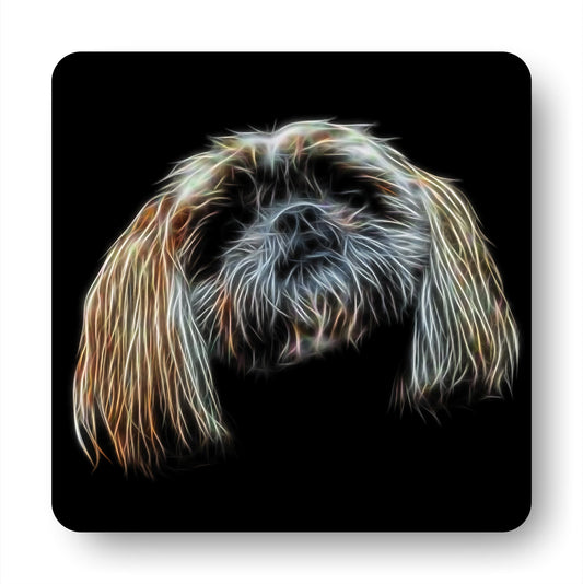 Shih Tzu Coasters, Set of 4, with Fractal Art Design, Perfect Shih Tzu Owner Gift