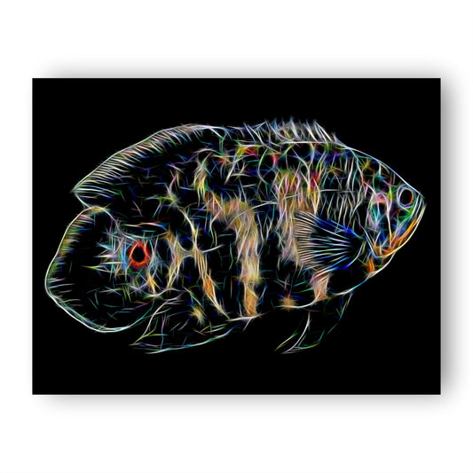 Oscar Cichlid Prints with Stunning Fractal Art Designs.