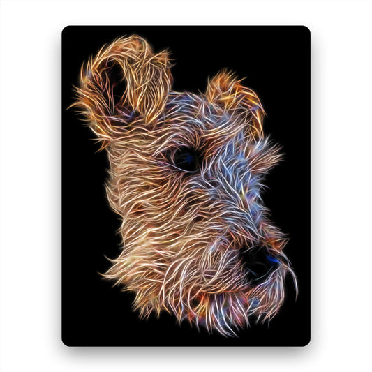 Lakeland Aluminium Metal Wall Plaque with Fractal Art Design, Gift for Lakeland Owner