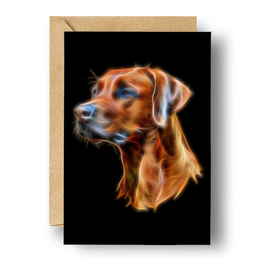 Rhodesian Ridgeback Blank Birthday Greeting Card with Stunning Fractal Art Design