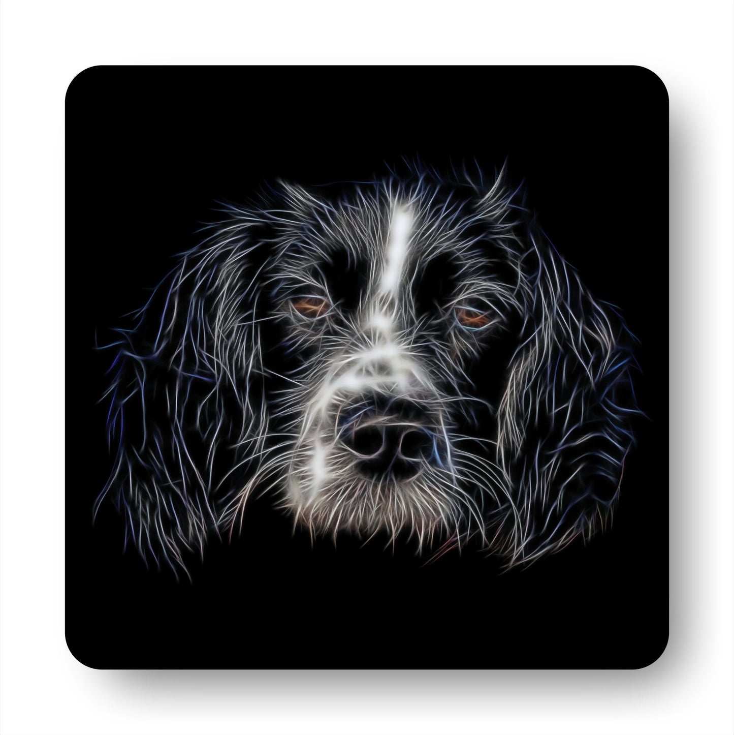 Sprollie Coasters, Set of 4, with Stunning Fractal Art Design. Perfect Dog Owner Gift.