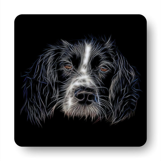 Sprollie Coasters, Set of 4, with Stunning Fractal Art Design. Perfect Dog Owner Gift.