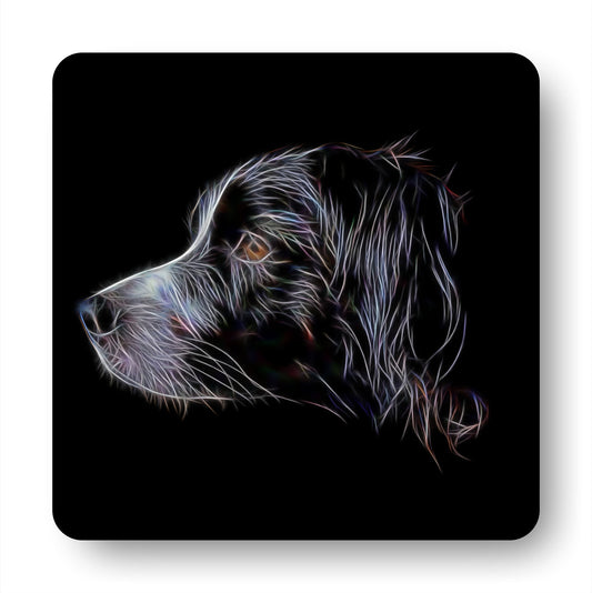 Sprollie Coasters, Set of 4, with Stunning Fractal Art Design. Perfect Dog Owner Gift.