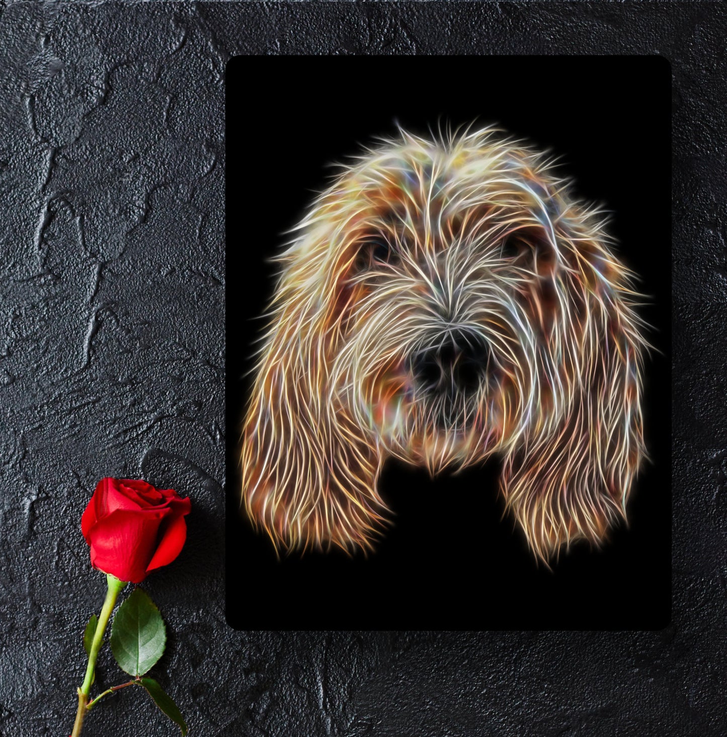 Basset Griffon Vendeen Fractal Art Aluminium Metal Wall Plaque