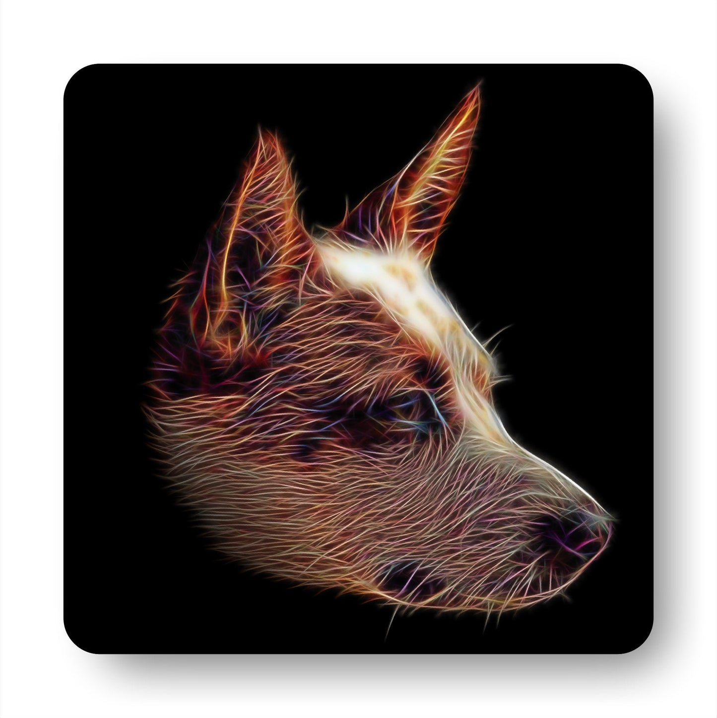 Australian Cattle Dog - Red Heeler Coasters, Set of 4, with Stunning Fractal Art Design, Red Heeler Owner Gift
