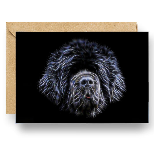 Newfoundland Blank Birthday Greeting Card with Stunning Fractal Art Design