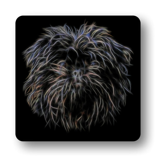 Affenpinscher Coasters with Fractal Art Design