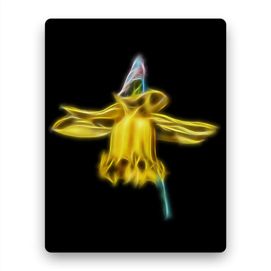 Daffodil Metal Wall Plaque with Stunning Fractal Art Design