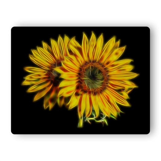 Sunflower Metal Wall Plaque with Stunning Fractal Art Design