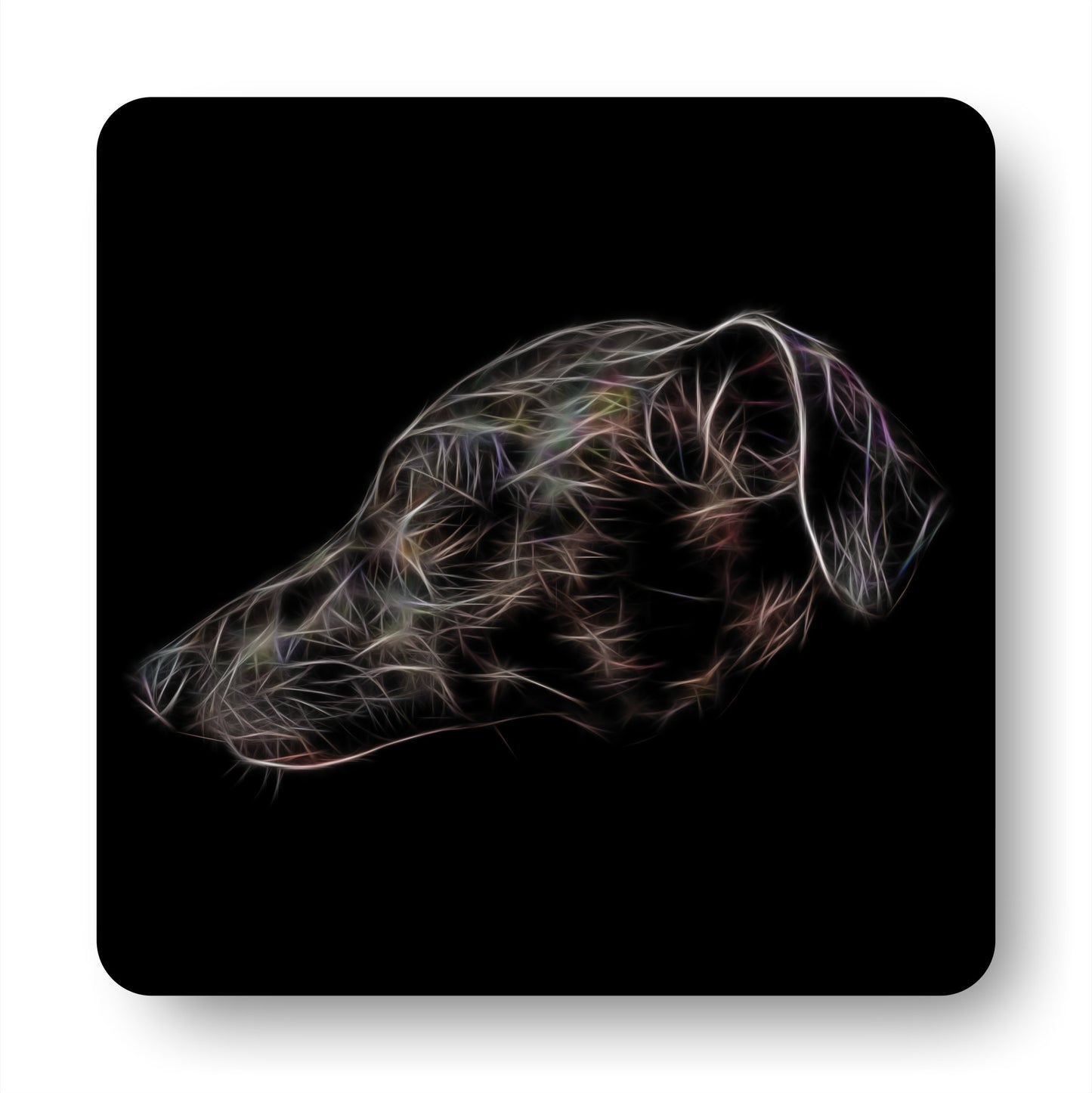 Italian Greyhound Coasters, Set of 2, with Stunning Fractal Art Design.