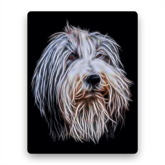 Bearded Collie Fractal Art Metal Wall Plaque with Stunning Fractal Art Design