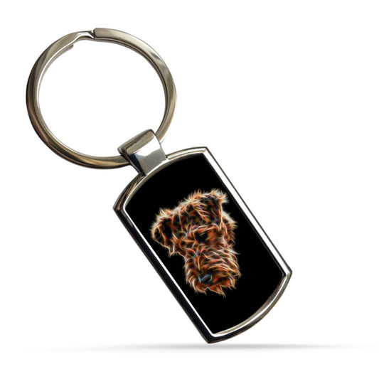 Airedale Terrier Metal Rectangle Keyring