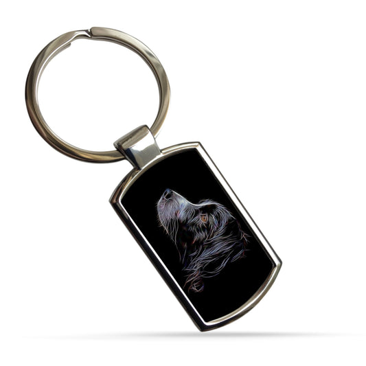 Sprollie Dog Keychain / Keyring / Bagtag with Stunning Fractal Art Design. A Perfect Gift for Dog Lover.